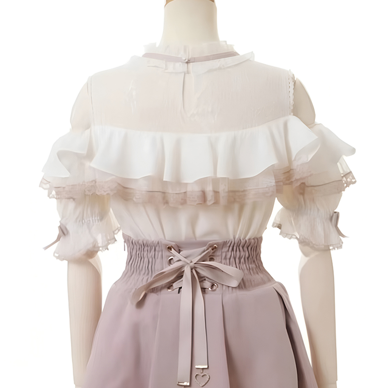 blouse, bow blouse, off shoulder blouse, japanese blouse