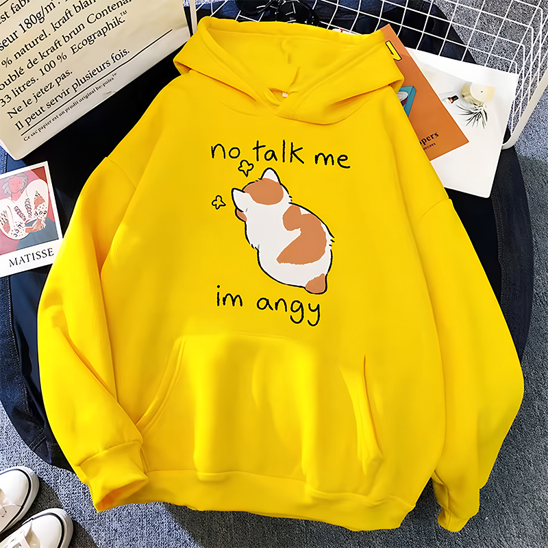 women hoodie, cat print hoodie