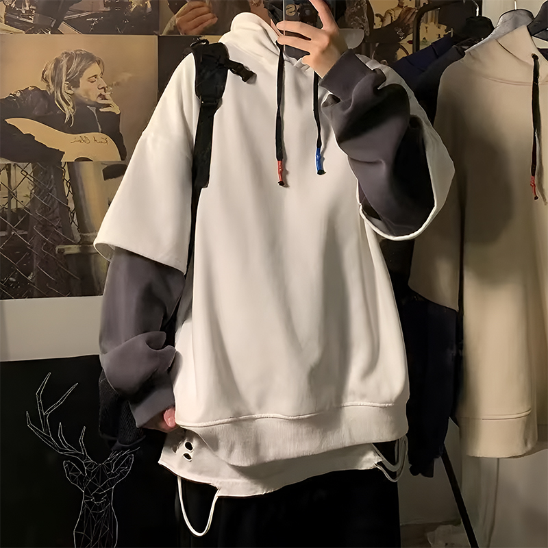 mens hoodie, oversized hoodie, two piece hoodie