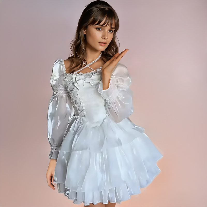 lolita dress, cute dress, japanese dress, white dress